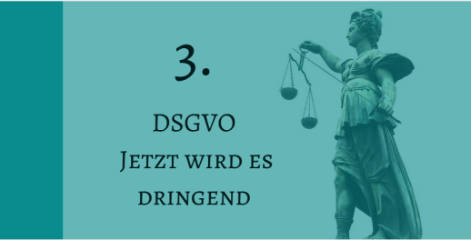 3. DSGVO - Jetzt wird es dringend, Satue der Justizia mit einer Waage in der Hand